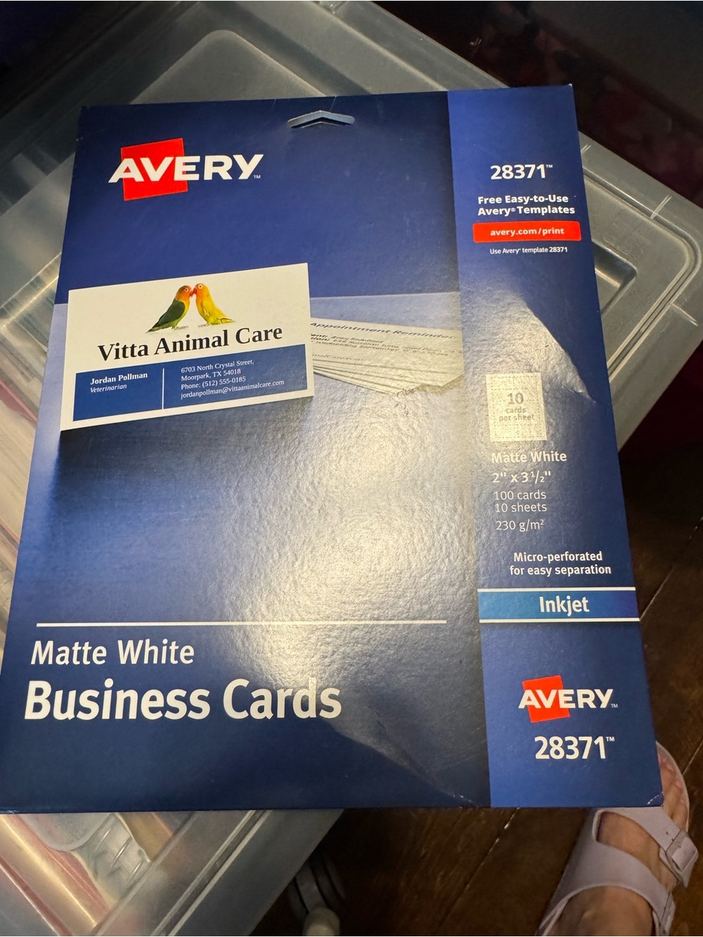 2 packs Avery White Business Card Template Pack brand new